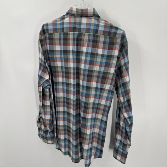 Saks Fifth Avenue New York Two Shirt Lot Mens XL Linen Solid & Plaid Long-Sleeve - Picture 6 of 8